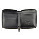 PORTEFEUILLE CARRE A ZIP EN CUIR NOIR